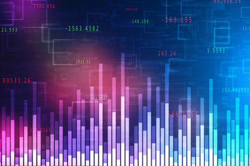 2d rendering Stock market online business concept. business Graph 