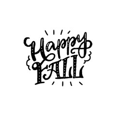 Happy Fall hand lettering inscription