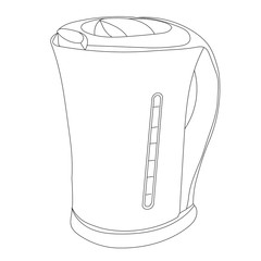  white background, sketch, contour, electric kettle