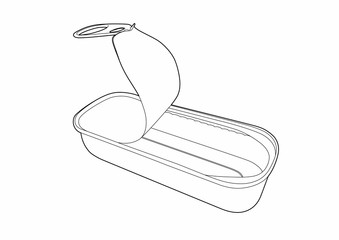 Drawing of an open can