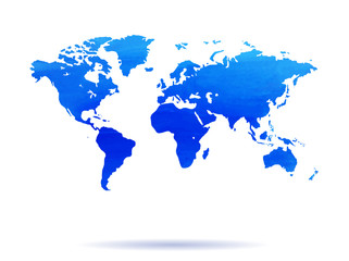 Fototapeta na wymiar world map bright blue art vector global