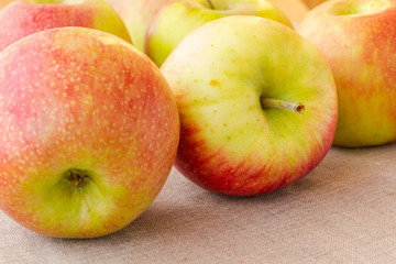 Ripe red apples. Close up.