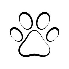 Paw icon vector isolated on the white background