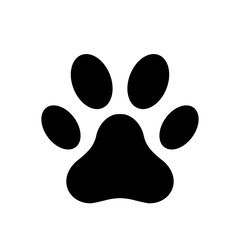 Paw icon vector isolated on the white background