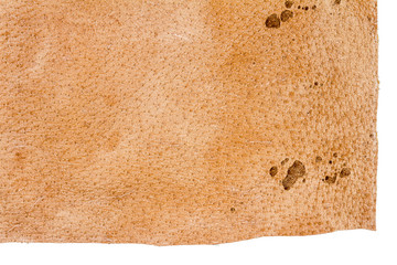 Piece of brown leather, back side