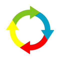 Infographic circle arrows isolated on the white background