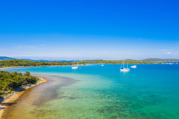Beautiful landscape on the island of Dugi Otok archipelago in Croatia, Adriatic sea in summer