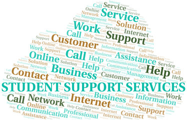 Obraz premium Student Support Services word cloud vector made with text only.