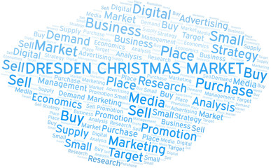 Dresden Christmas Market word cloud. Vector made with text only.