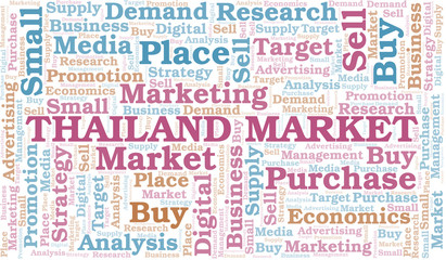 Obraz premium Thailand Market word cloud. Vector made with text only.