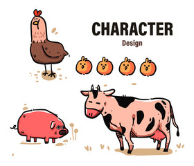 set of farm animals