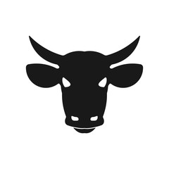 Cow head icon isolated on the white background