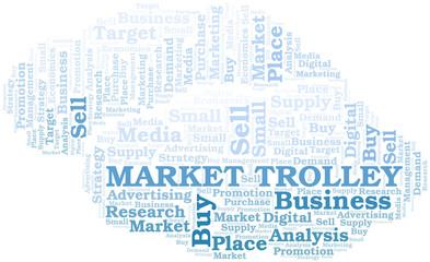 Fototapeta na wymiar Market Trolley word cloud. Vector made with text only.