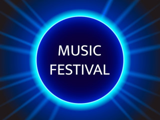 Blue abstract star. Invitation on a Music Festival. Vector illustration