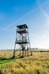 Wooden lookout tower over the Szczecin Lagoon.