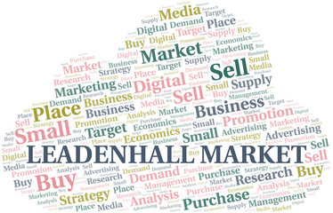 Leadenhall Market word cloud. Vector made with text only.