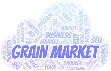 Obraz premium Grain Market word cloud. Vector made with text only.