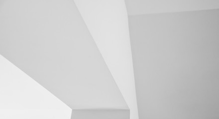Abstract white architecture background. Empty white room interior with a lot of corners