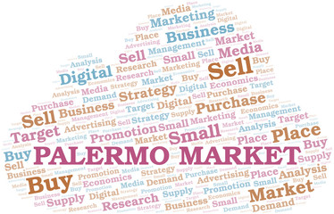Obraz premium Palermo Market word cloud. Vector made with text only.