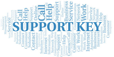 Obraz premium Support Key word cloud vector made with text only.