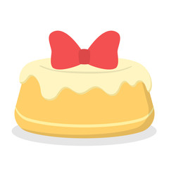 Tasty cake. Sweet delicious cream and berries. Baked dessert