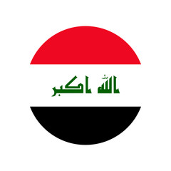 Republic of Iraq. National flag, round. Abstract concept, icon.