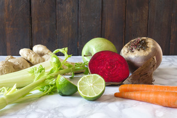 Fresh ingredients for a detox juice