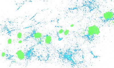 Gouache dots or stars and stains on a white background. Two-color divorces.