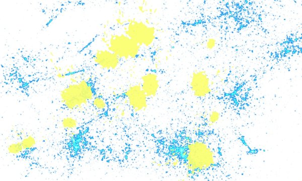 Gouache dots or stars and stains on a white background. Two-color divorces.