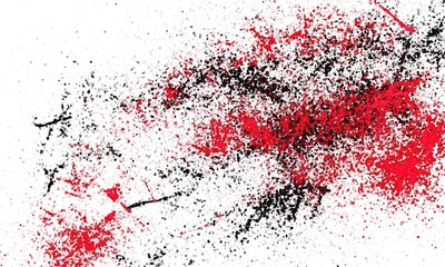 Gouache dots or stars and stains on a white background. Two-color divorces.