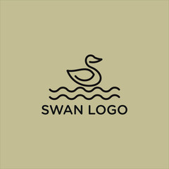 swan logo design with line art style