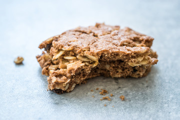 Oatmeal Bitten Crunchy Cookies with Crispy Chocolate.
