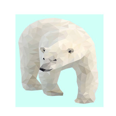 Low poly wild vector polar bear