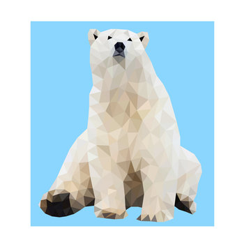 Polygon vector cute polar bear