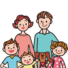仲良し家族　上半身