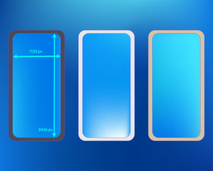 Mesh, azure colored phone backgrounds kit.