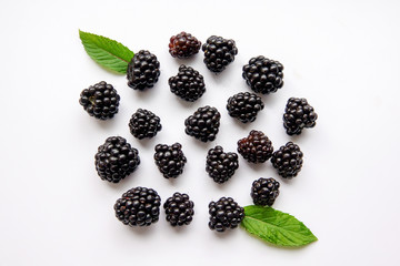 blackberry isolated on white background, clipping path, full depth of field