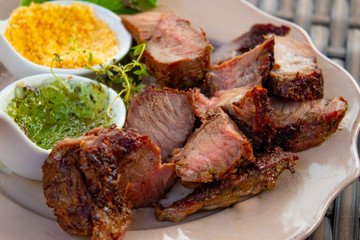 grilled pork ribs on a plate