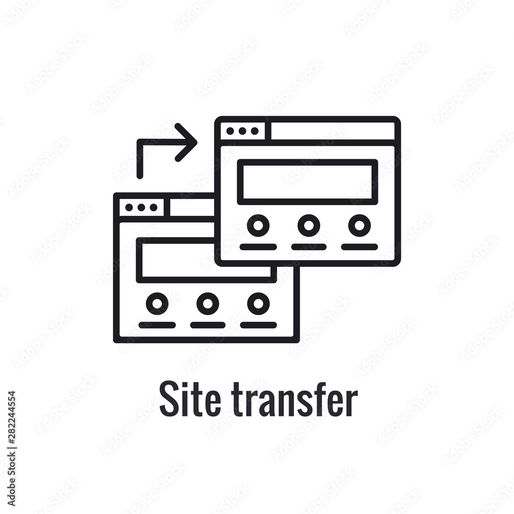 Wall mural website data transfer icon with arrow imagery of transfer