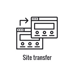 Fototapeta na wymiar Website Data Transfer Icon with arrow imagery of transfer