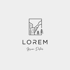 mountain city logo design vector icon illustration