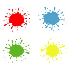 Paint splatters, splash set isolated on the white background