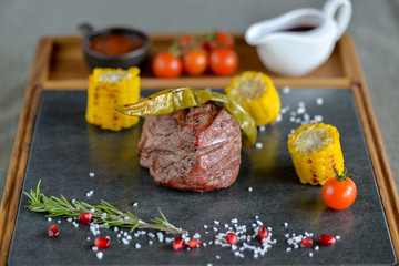 steak minion on black slate in the author's filing macro