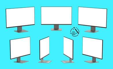 Several monitors with different perspectives.