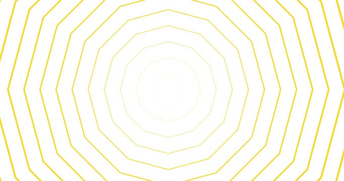 Octagon wave concentric animation multicolored abstract  hypnotic background. Minimal and multicolor loop. Radio wave octagone polygonal shape