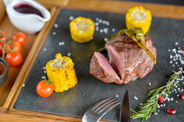steak minion cut on black slate in the author's macro