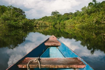 Foto op Canvas Kanovaren door de ondergelopen Amazone Jungle © nathsegato