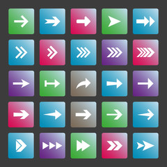 Arrow icon set. Vector illustration, flat design.