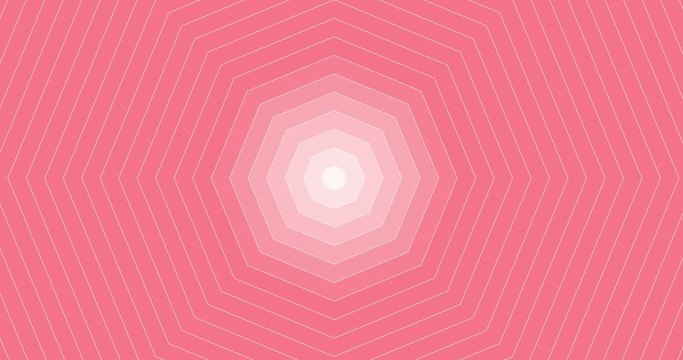 Octagon wave concentric animation multicolored abstract  hypnotic background. Minimal and multicolor loop. Radio wave octagone polygonal shape