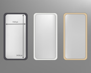 Mesh, gray colored phone backgrounds kit.